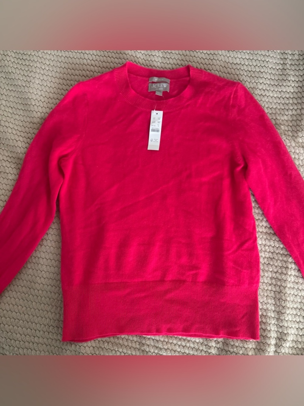 J. Crew Bright Pinkish Red Cashmere Sweater